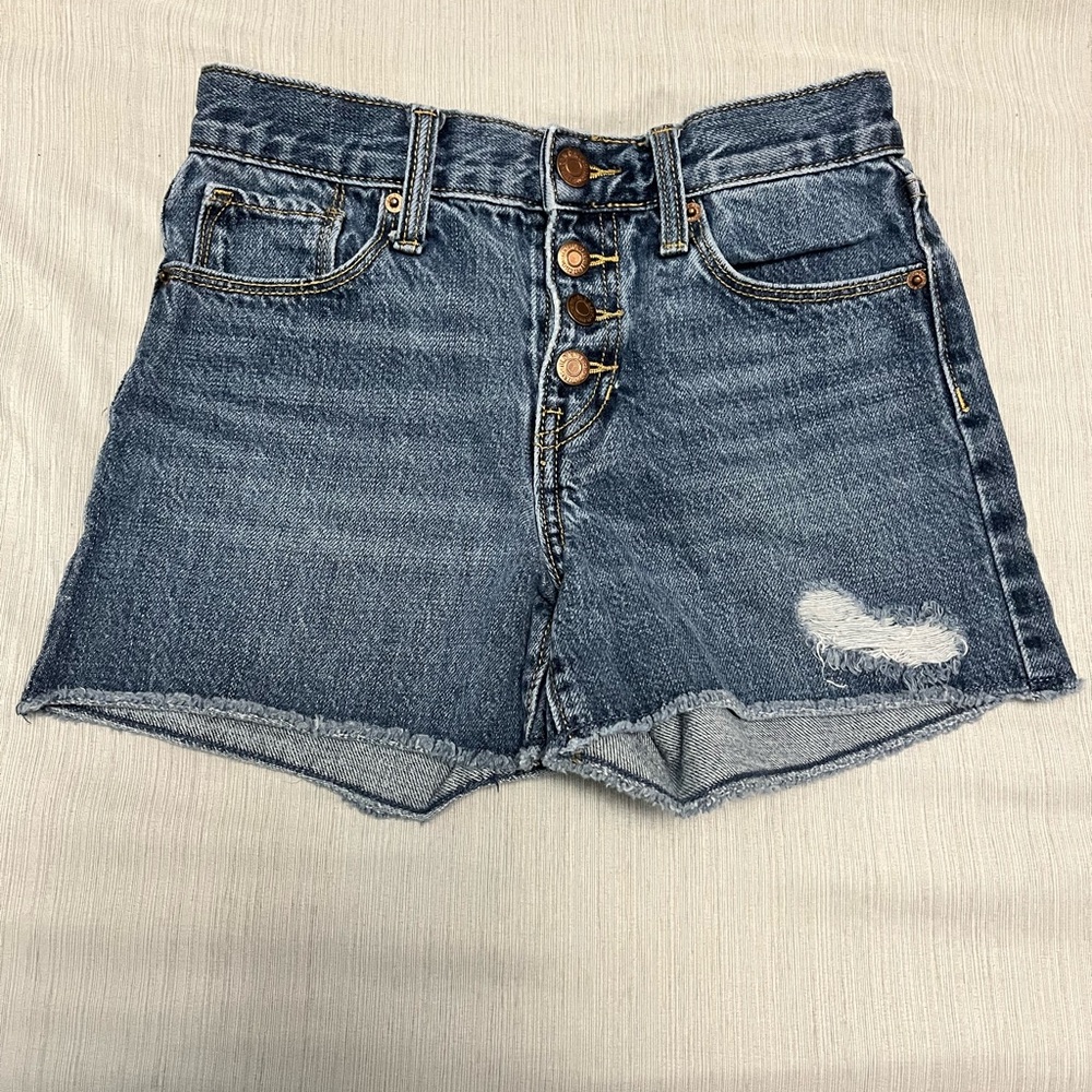 4 snap button Jean shorts